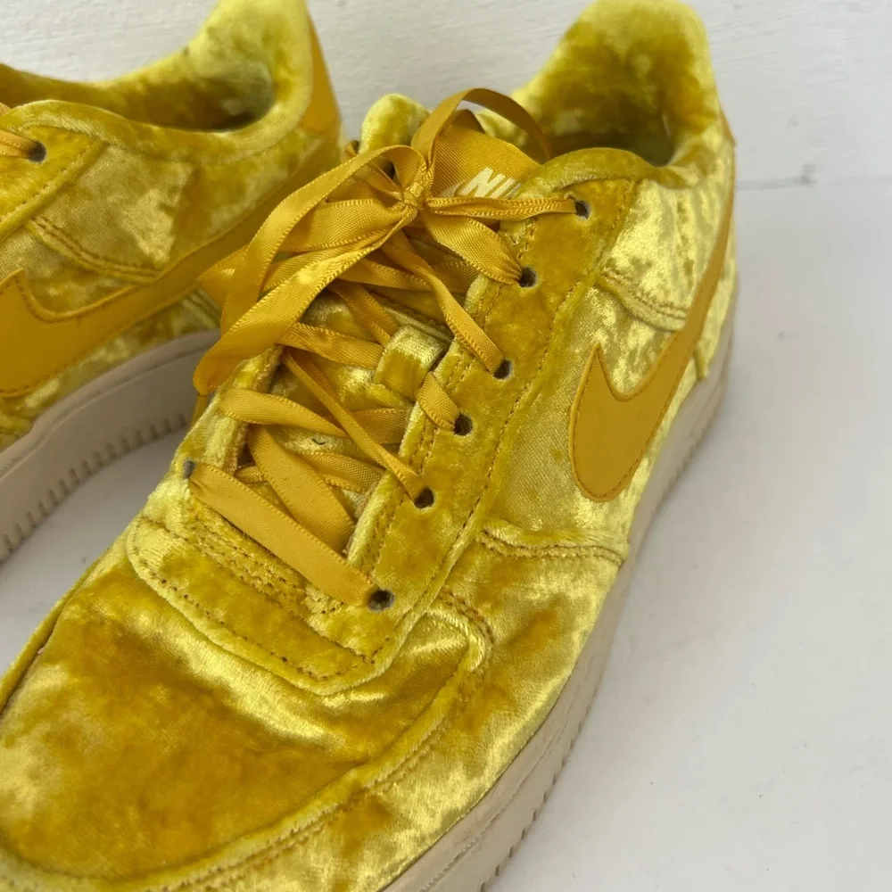 Nike Velvet Mineral Gold Air Force 1 Sneakers, 4.5Y / 6 women’s